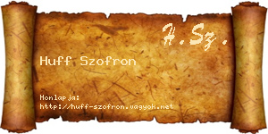 Huff Szofron névjegykártya